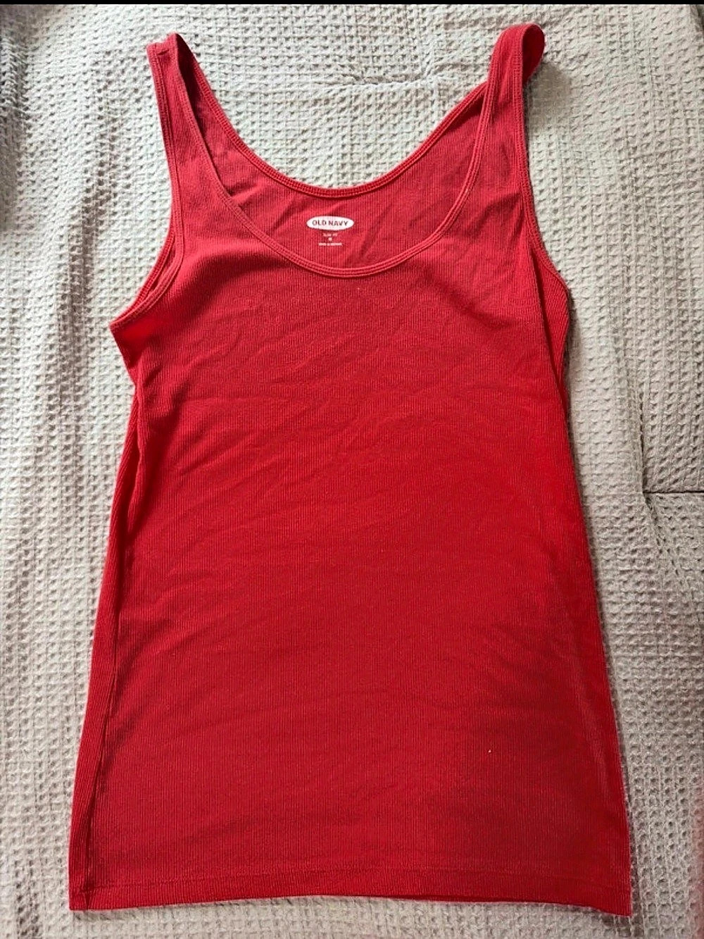 Old Navy Slim Fit Ribbed Tank Top Red